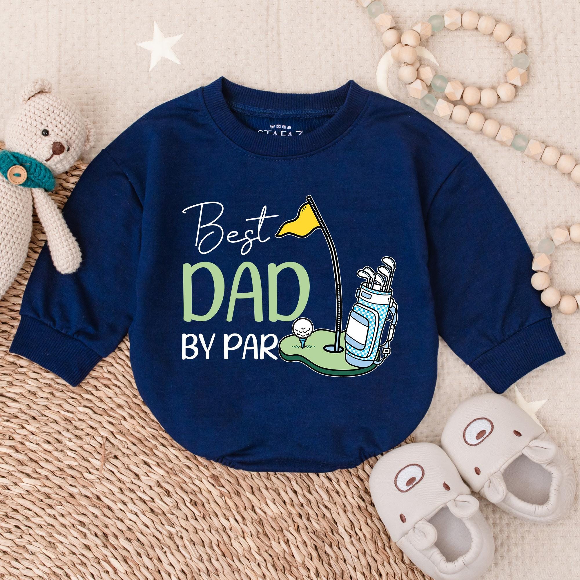 Best Dad by Par Golf Romper for Boys Playful Toddler Outfit with Golf Flag Ball Clubs Design Fun Casual Party Tee Soft Cotton Comfort