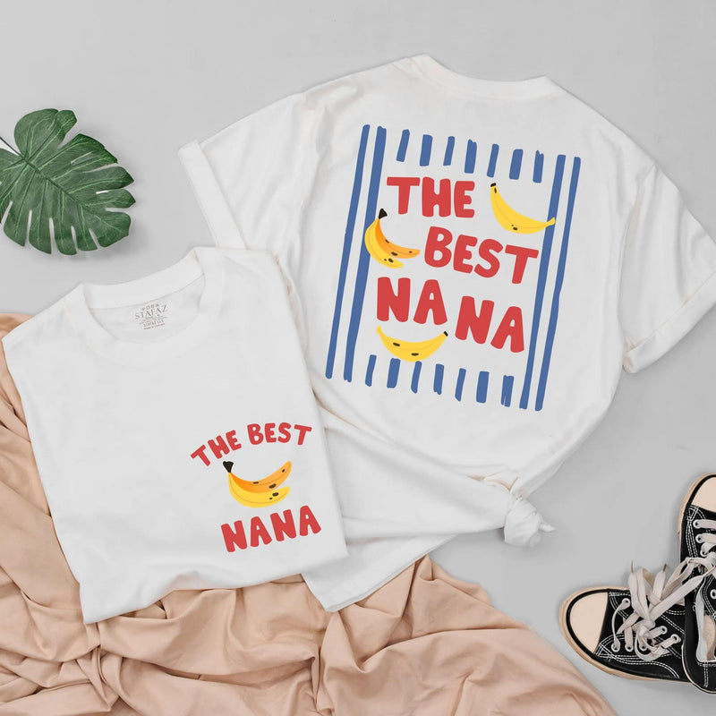 The Best Nana and Baby Matching Shirt Set with Banana Design, Nana’s Little Bestie Funny Gift, Cute Cotton Outfit for New Grandma and Infant