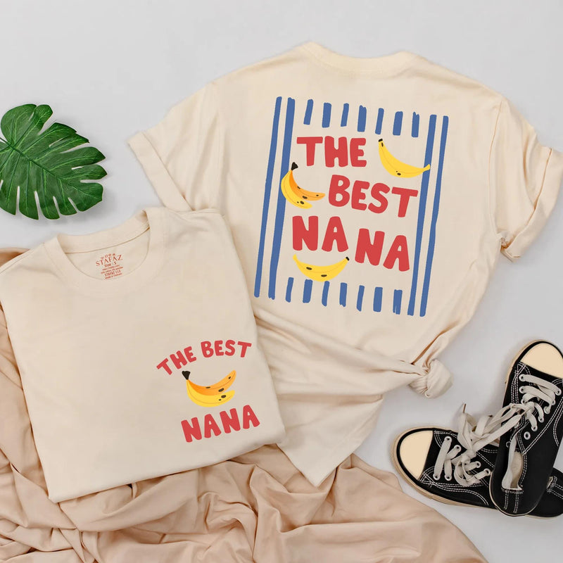 The Best Nana and Baby Matching Shirt Set with Banana Design, Nana’s Little Bestie Funny Gift, Cute Cotton Outfit for New Grandma and Infant