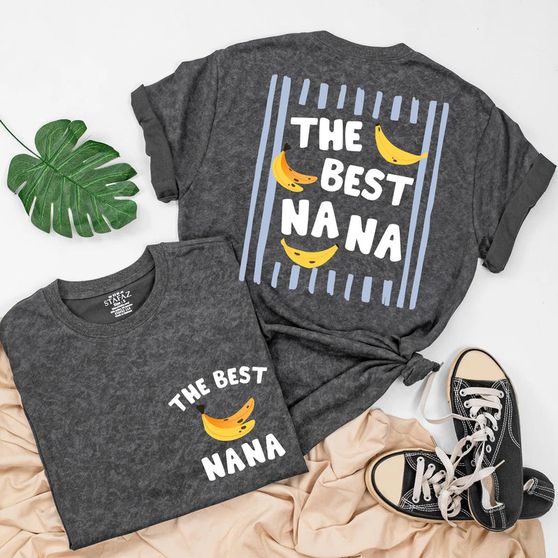 The Best Nana and Baby Matching Shirt Set with Banana Design, Nana’s Little Bestie Funny Gift, Cute Cotton Outfit for New Grandma and Infant