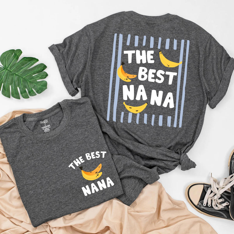 The Best Nana and Baby Matching Shirt Set with Banana Design, Nana’s Little Bestie Funny Gift, Cute Cotton Outfit for New Grandma and Infant