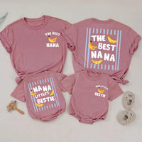 The Best Nana and Baby Matching Shirt Set with Banana Design, Nana’s Little Bestie Funny Gift, Cute Cotton Outfit for New Grandma and Infant