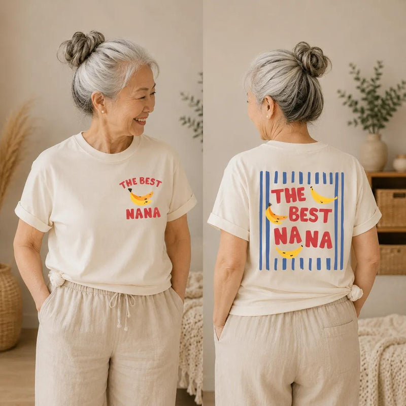 The Best Nana and Baby Matching Shirt Set with Banana Design, Nana’s Little Bestie Funny Gift, Cute Cotton Outfit for New Grandma and Infant
