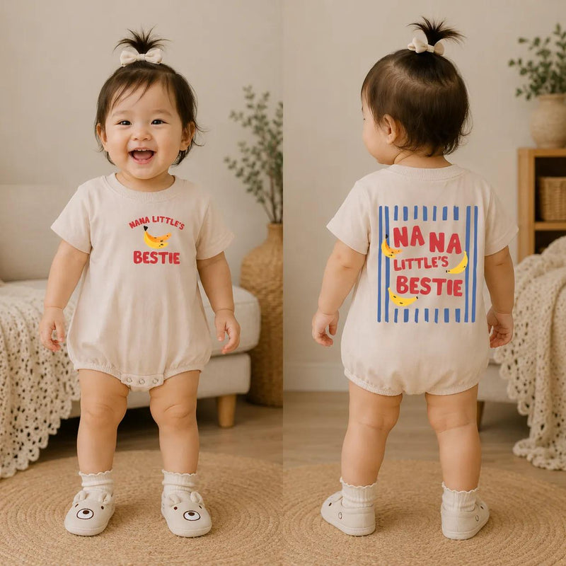 The Best Nana and Baby Matching Shirt Set with Banana Design, Nana’s Little Bestie Funny Gift, Cute Cotton Outfit for New Grandma and Infant