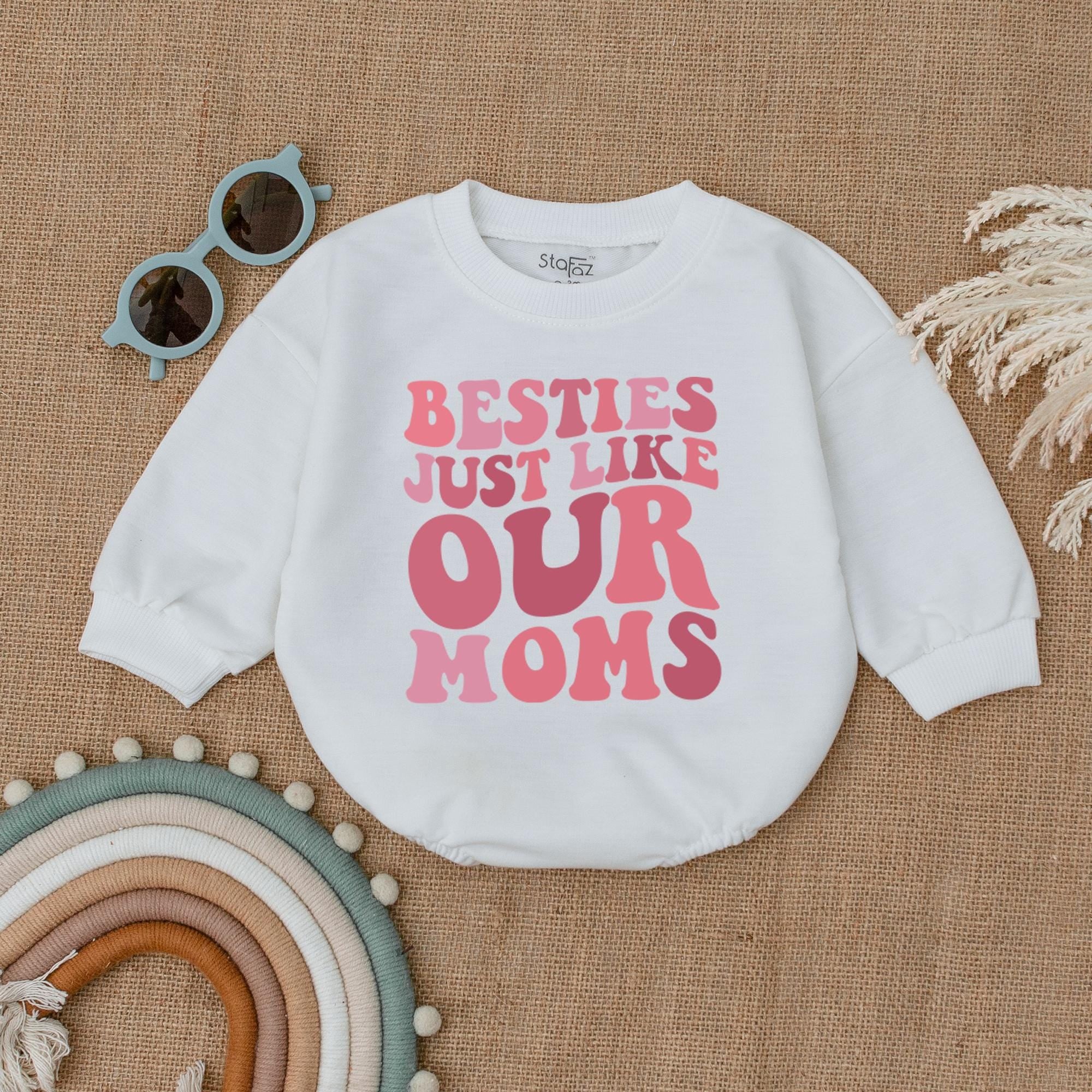 Besties Just Like Our Moms Bubble Romper Baby Clothes Gift Soft Cotton Infant Bodysuit Birthday Party Outfit Cute Comfortable Baby Gift