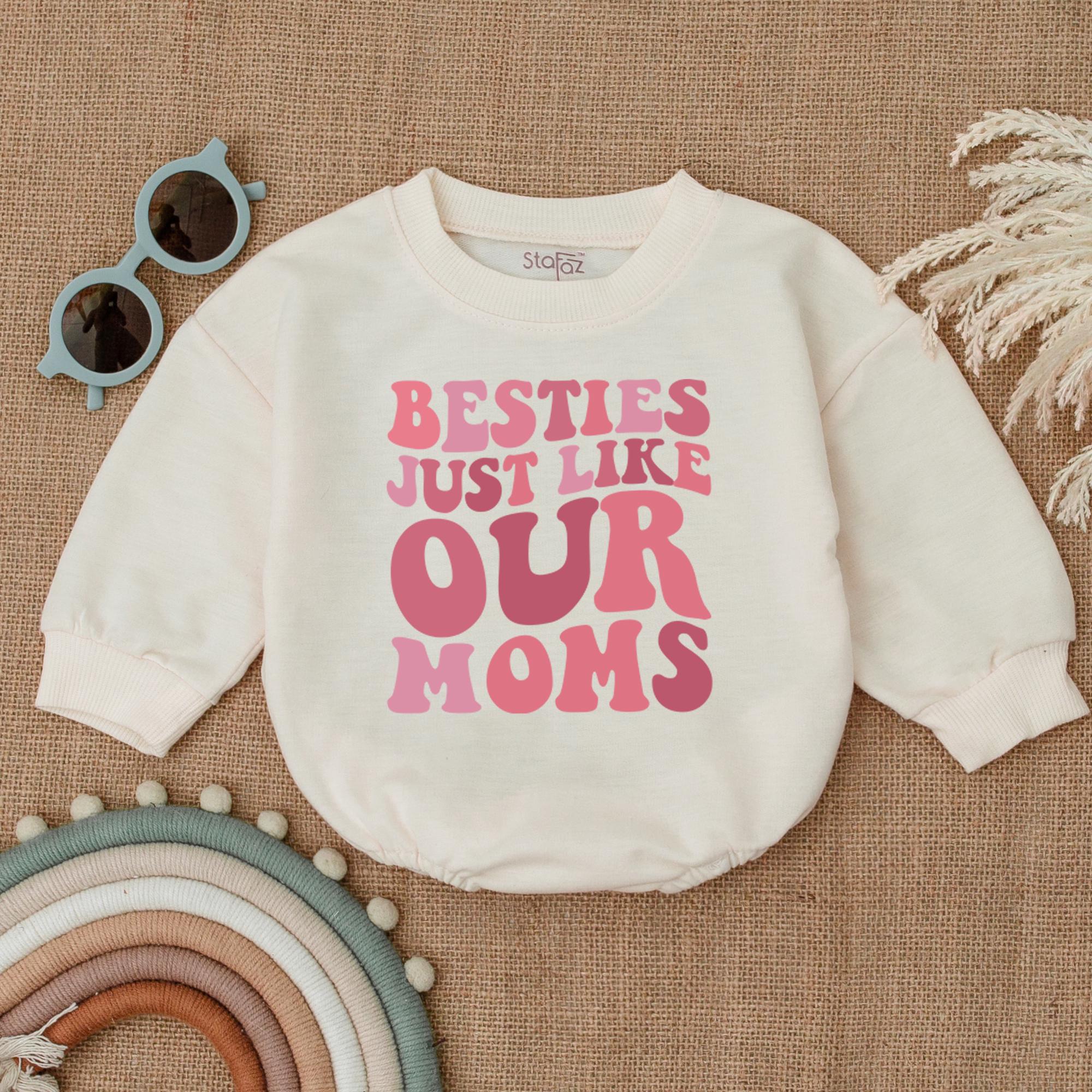 Besties Just Like Our Moms Bubble Romper Baby Clothes Gift Soft Cotton Infant Bodysuit Birthday Party Outfit Cute Comfortable Baby Gift