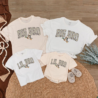 Big Bro Lil Bro Mallard Duck Matching Shirts, Family Hunting Outfit for Baby, Toddler, Youth & Adult, Custom Sibling Set