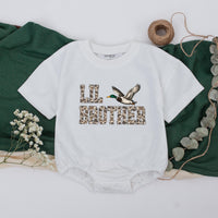 Big Brother Little Brother Duck Hunting Shirts with Mallard Graphic, Matching Sibling Tees and Baby Bodysuit, Outdoor Family Outfit