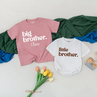 Big Brother, Middle Brother, Little Brother Matching Shirts Personalized Custom Sibling Outfits for Boys Minimalist Family Announcement