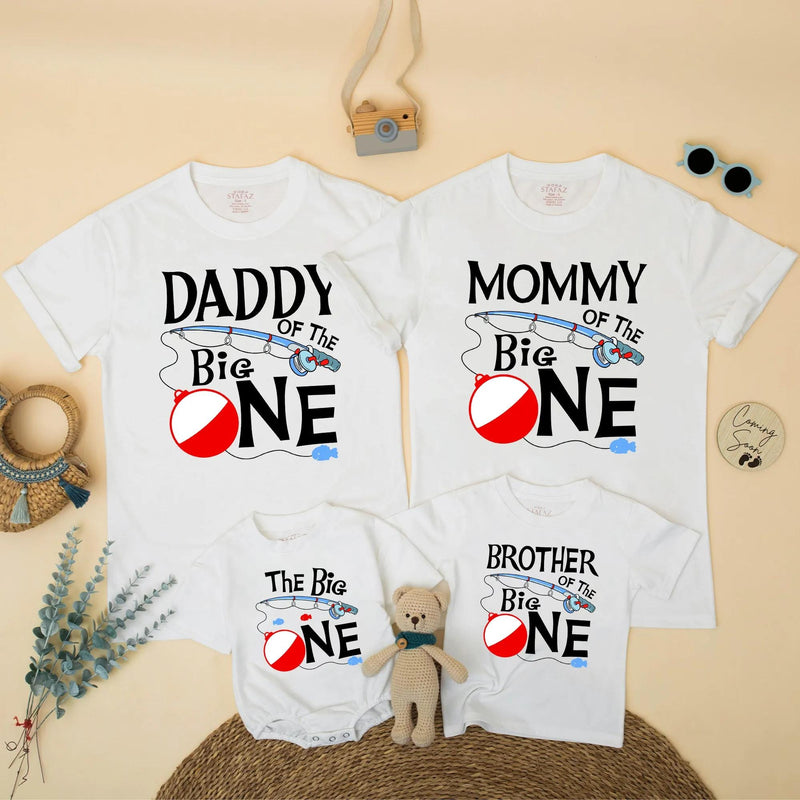 The Big One Family Fishing Matching Shirts for 1st Birthday Party Personalized Gift Baby Toddler Outfit Comfortable Cotton Design