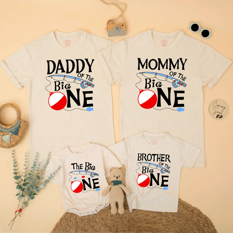 The Big One Family Matching Fishing Birthday Shirts, First Birthday Outfit for Baby, O-Fish-Ally One Theme Party Gift, Playful Design