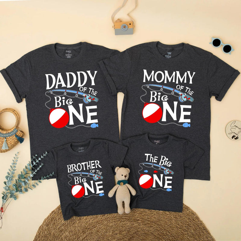 The Big One Family Matching Fishing Birthday Shirts, First Birthday Outfit for Baby, O-Fish-Ally One Theme Party Gift, Playful Design