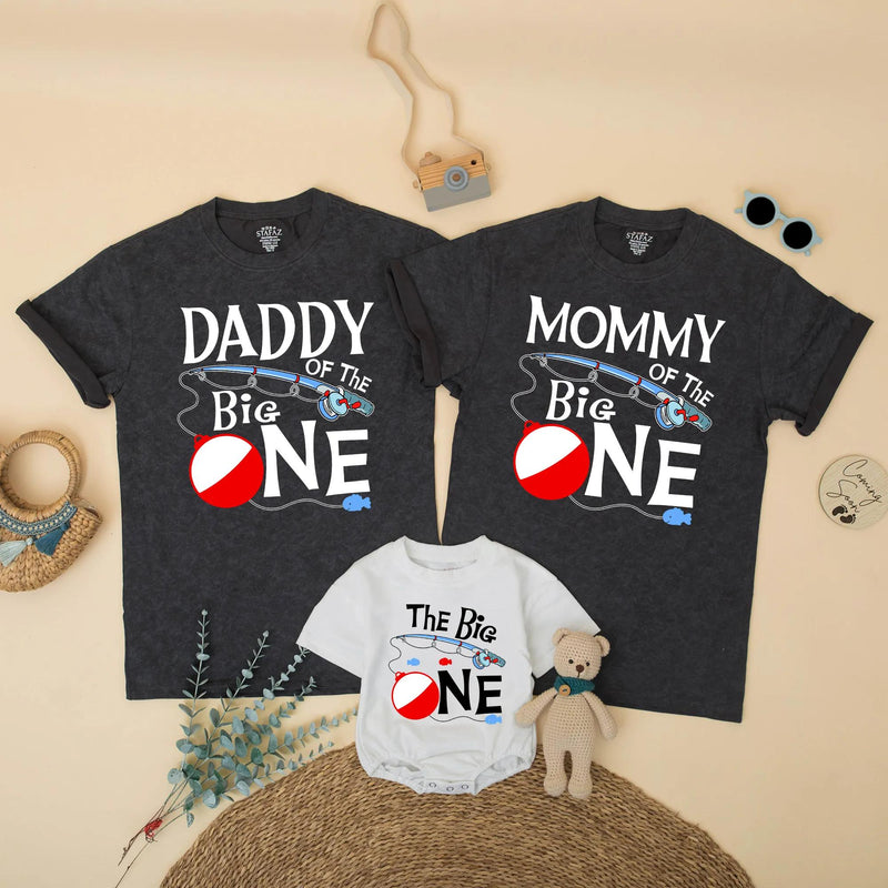 The Big One Family Matching Fishing Birthday Shirts, First Birthday Outfit for Baby, O-Fish-Ally One Theme Party Gift, Playful Design