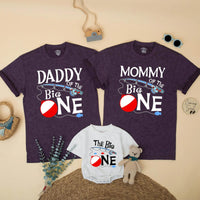 The Big One Family Matching Fishing Birthday Shirts, First Birthday Outfit for Baby, O-Fish-Ally One Theme Party Gift, Playful Design