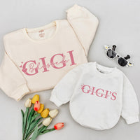 Blessed Gigi and Gigi's Blessing Matching Shirts for Grandma and Granddaughter, Dusty Rose and White Family Tees, Mother’s Day Gift Idea