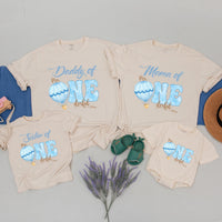Blue Hot Air Balloon Mr One-derful Birthday Shirt for Baby Boy, Matching Family First Birthday Outfit, Custom Toddler Party Tee Gift