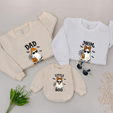 The Boo Crew Family Halloween Sweatshirts with Ghost and Pumpkin Design, Matching Mom, Dad, and Little Boo Outfits with Custom Names