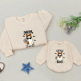 The Boo Crew Family Halloween Sweatshirts with Ghost and Pumpkin Design, Matching Mom, Dad, and Little Boo Outfits with Custom Names