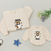 The Boo Crew Family Halloween Sweatshirts with Ghost and Pumpkin Design, Matching Mom, Dad, and Little Boo Outfits with Custom Names