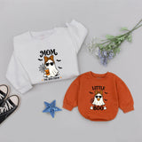 The Boo Crew Family Halloween Sweatshirts with Ghost and Pumpkin Design, Matching Mom, Dad, and Little Boo Outfits with Custom Names