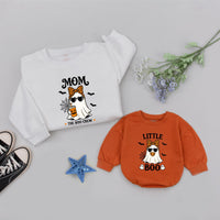 The Boo Crew Family Halloween Sweatshirts with Ghost and Pumpkin Design, Matching Mom, Dad, and Little Boo Outfits with Custom Names