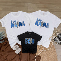 Boy Mama Matching Shirts with Checkered Lightning Bolt Design, Mama’s Boy Romper, Trendy Mommy and Me Outfit for Baby or Toddler Gift