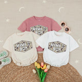 Camo Mama's Boy Bubble Romper Baby Outfit for Hunting Enthusiasts, Country Baby Clothes, Rustic Green and Tan Design Infant Gift
