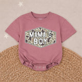 Camo Mama's Boy Bubble Romper Baby Outfit for Hunting Enthusiasts, Country Baby Clothes, Rustic Green and Tan Design Infant Gift