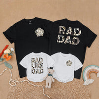Camo Rad Dad and Rad Like Dad Matching Shirts for Father and Toddler, Camouflage Pattern Family Outfit, Cool Father's Day Gift