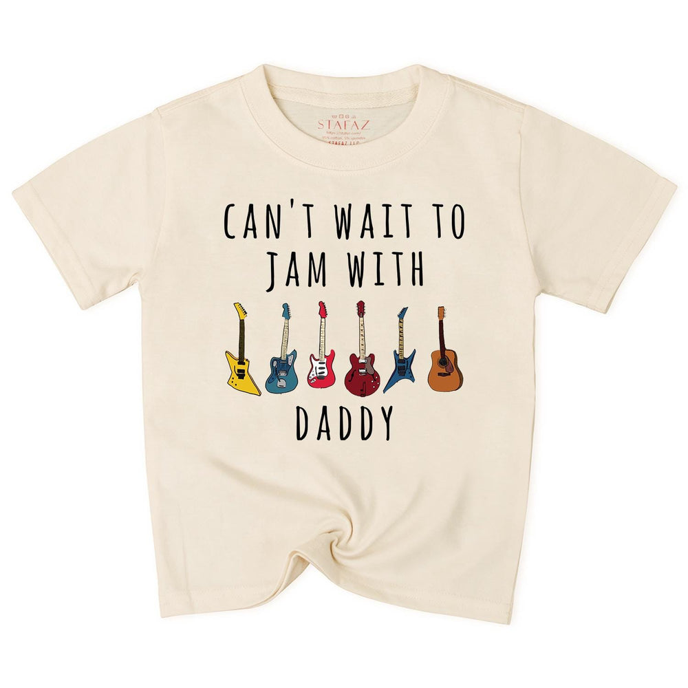 Can't Wait to Jam with Daddy Baby Bodysuit with Colorful Guitars Fun Rock Music Outfit for Boys and Girls Soft Custom Name Option Gift