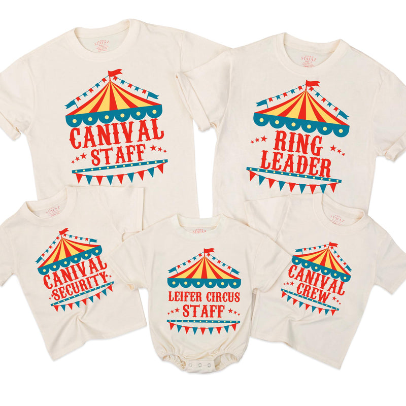 Carnival Staff Birthday Shirt Ring Leader Main Attraction Matching Family Tee Custom Circus Theme Party Outfit Gift for Kids or Adults