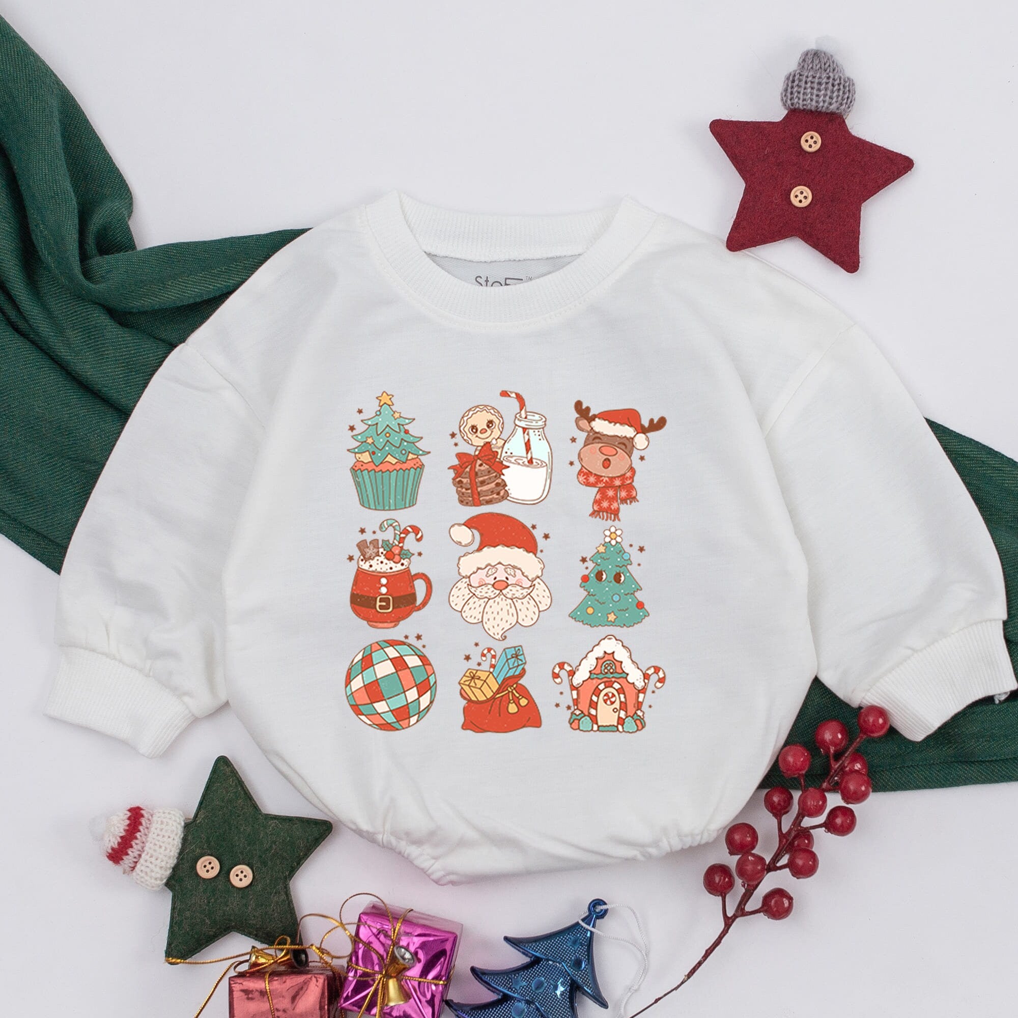 Charming Christmas Baby Romper with Festive Characters Soft Cotton Outfit First Holiday Gift for Infant Girl Toddler Shower Present