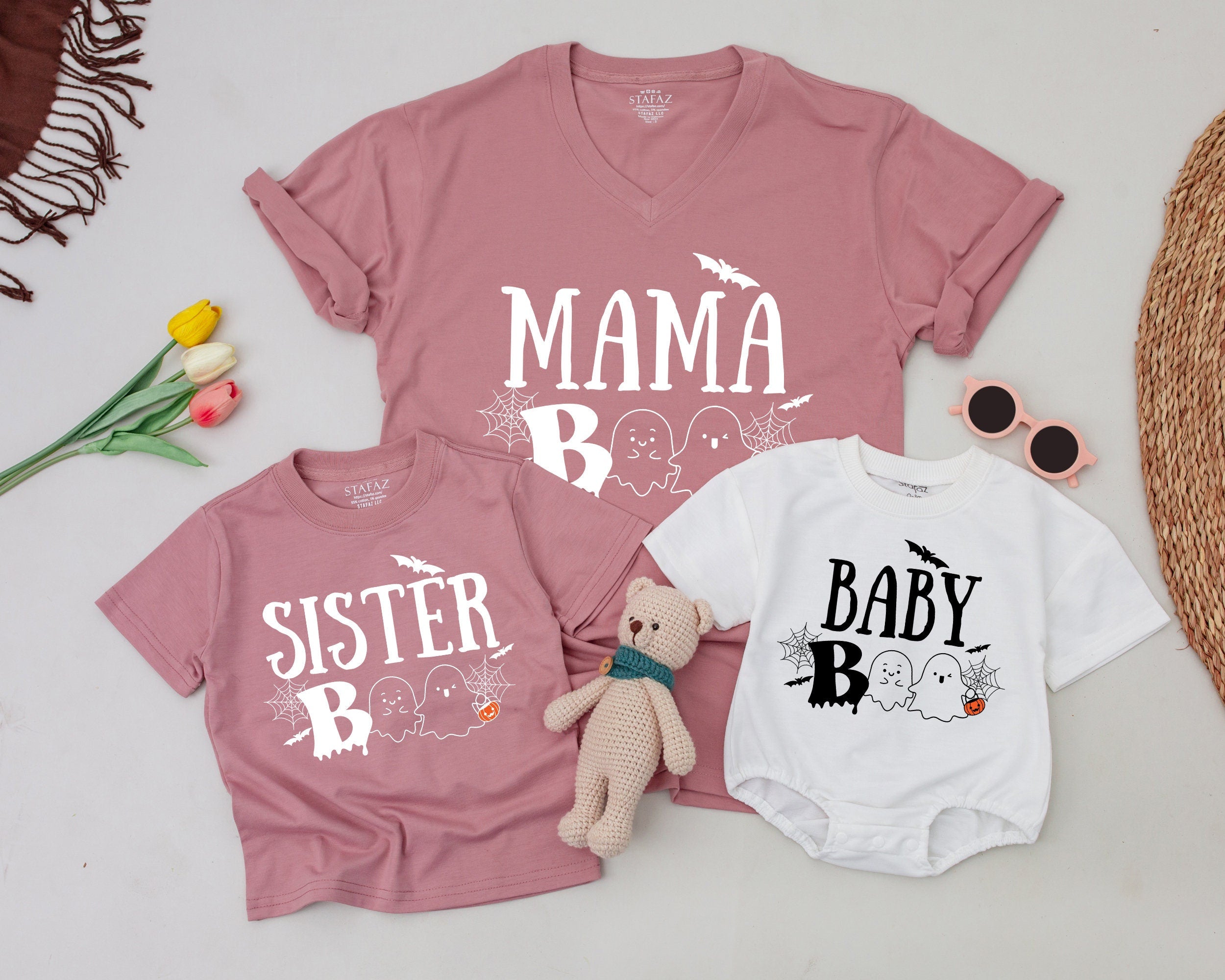 Charming Family Halloween Shirts Vintage Ghosts Personalized Daddy Mommy Baby Tee Matching Spooky Outfit Soft Cotton Comfort