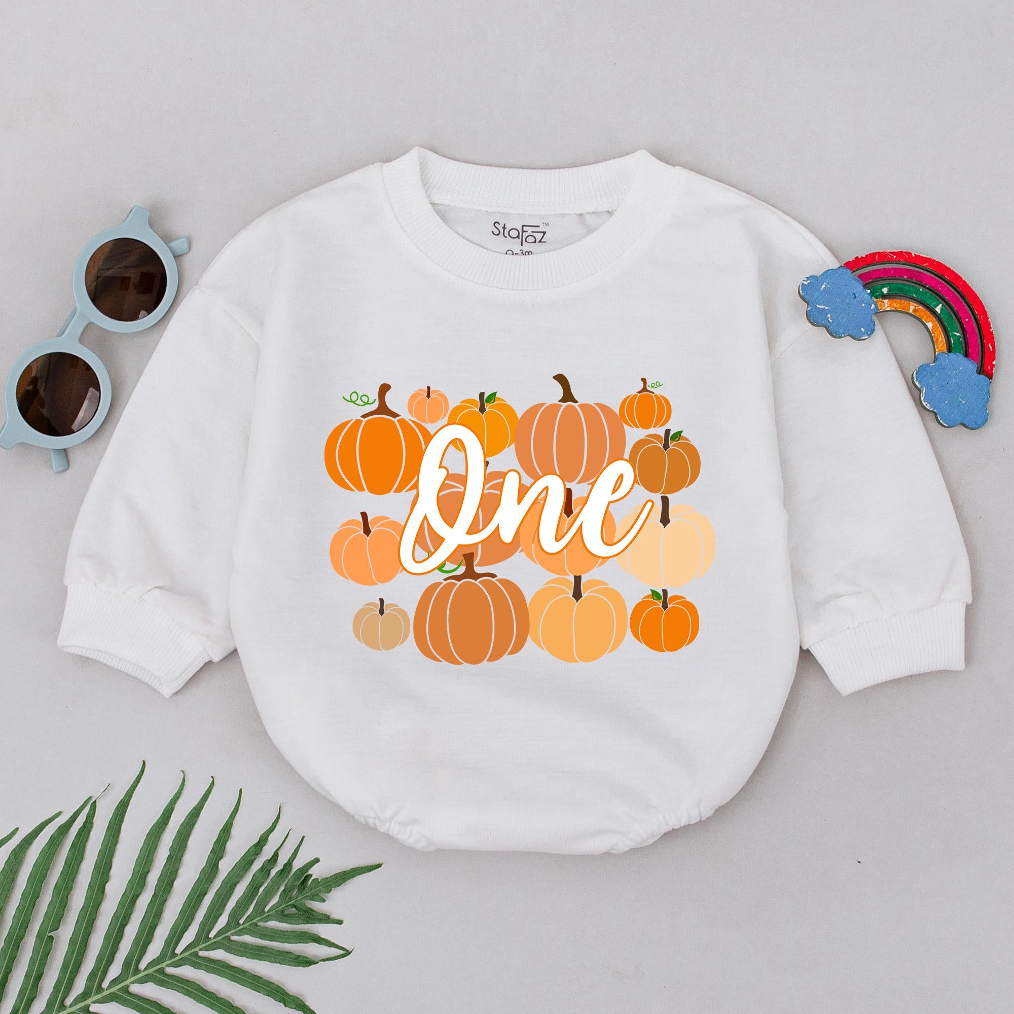 Charming Pumpkin First Birthday Romper for Baby Girls Boys Soft Retro Fall Thanksgiving Outfit Comfortable Baby Shower Gift