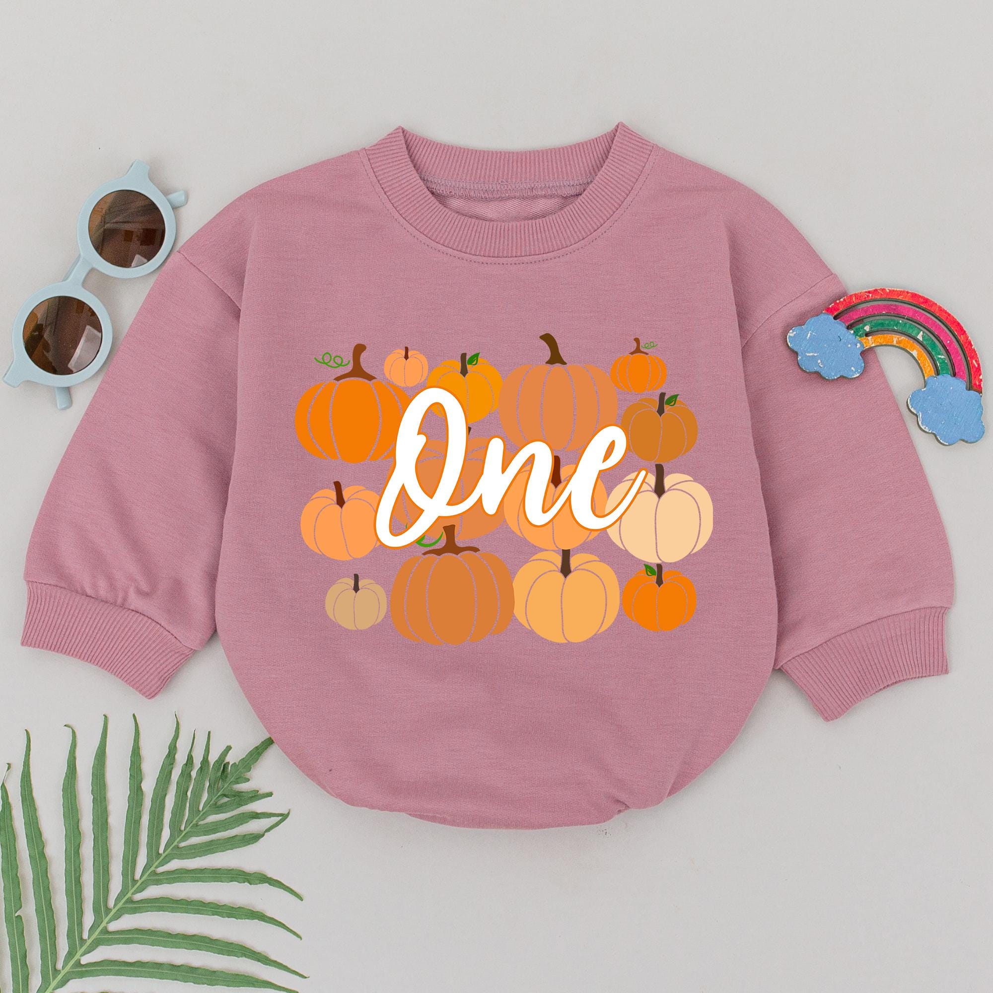 Charming Pumpkin First Birthday Romper for Baby Girls Boys Soft Retro Fall Thanksgiving Outfit Comfortable Baby Shower Gift