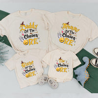 The Chosen One Family T-Shirts Magical Birthday Cotton Outfits Personalized Wizard Theme for Baby Mommy Daddy Sister Brother Fun Gift