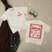 Christmas Crew Matching Family Shirts with Red Holiday Graphics, Custom Name Baby Romper, Festive Holiday Sweatshirts for All