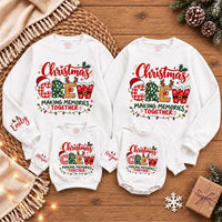 Christmas Crew Matching Family Sweatshirts with Custom Names, Holiday Outfits for Families, Making Memories Together Shirts