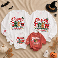 Christmas Crew Matching Family Sweatshirts with Custom Names, Holiday Outfits for Families, Making Memories Together Shirts