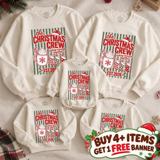 The Christmas Crew Matching Family Sweatshirts with Festive Holiday Graphics, Custom Year, Cozy Winter Outfits for All Ages