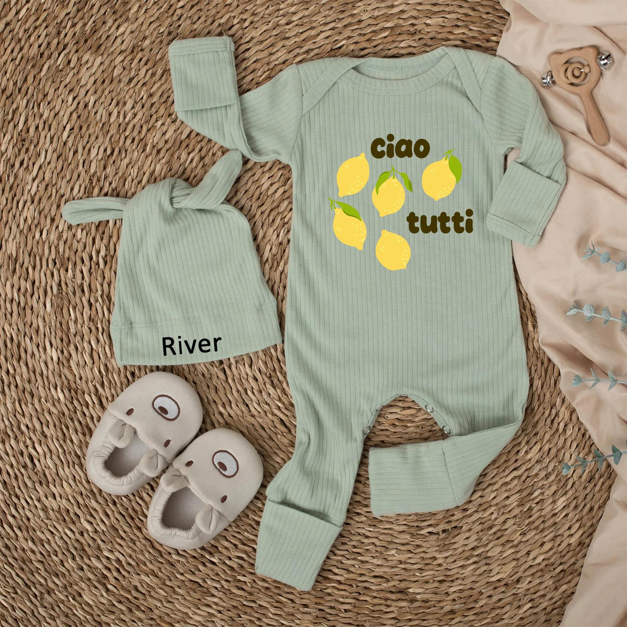 Ciao Tutti Lemon Baby Bodysuit Cute Italian Clothing for Newborn Boy or Girl Soft Cotton Outfit Cheerful Italy Gift Bright Yellow Design