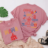 Circus Theme Matching Family Shirts & Baby Romper, Custom 'Come One Come All' Birthday Outfit for Mom, Dad, Toddler, Soft Cotton