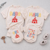 Circus Theme Matching Family Shirts & Baby Romper, Custom 'Come One Come All' Birthday Outfit for Mom, Dad, Toddler, Soft Cotton