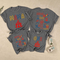 Circus Theme Matching Family Shirts & Baby Romper, Custom 'Come One Come All' Birthday Outfit for Mom, Dad, Toddler, Soft Cotton