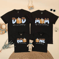 Cookie Birthday Matching Family Shirts for Sweet Boy 1st Party, Daddy Mommy Kid Outfit, Cute Gingham Chocolate Chip Design Tee