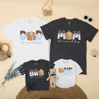 Cookie Birthday Matching Family Shirts for Sweet Boy 1st Party, Daddy Mommy Kid Outfit, Cute Gingham Chocolate Chip Design Tee