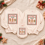 The Cookie Crew Family Christmas Sweatshirts with Custom Names, Matching Gingerbread Holiday Outfits for Kids, Adults & Babies