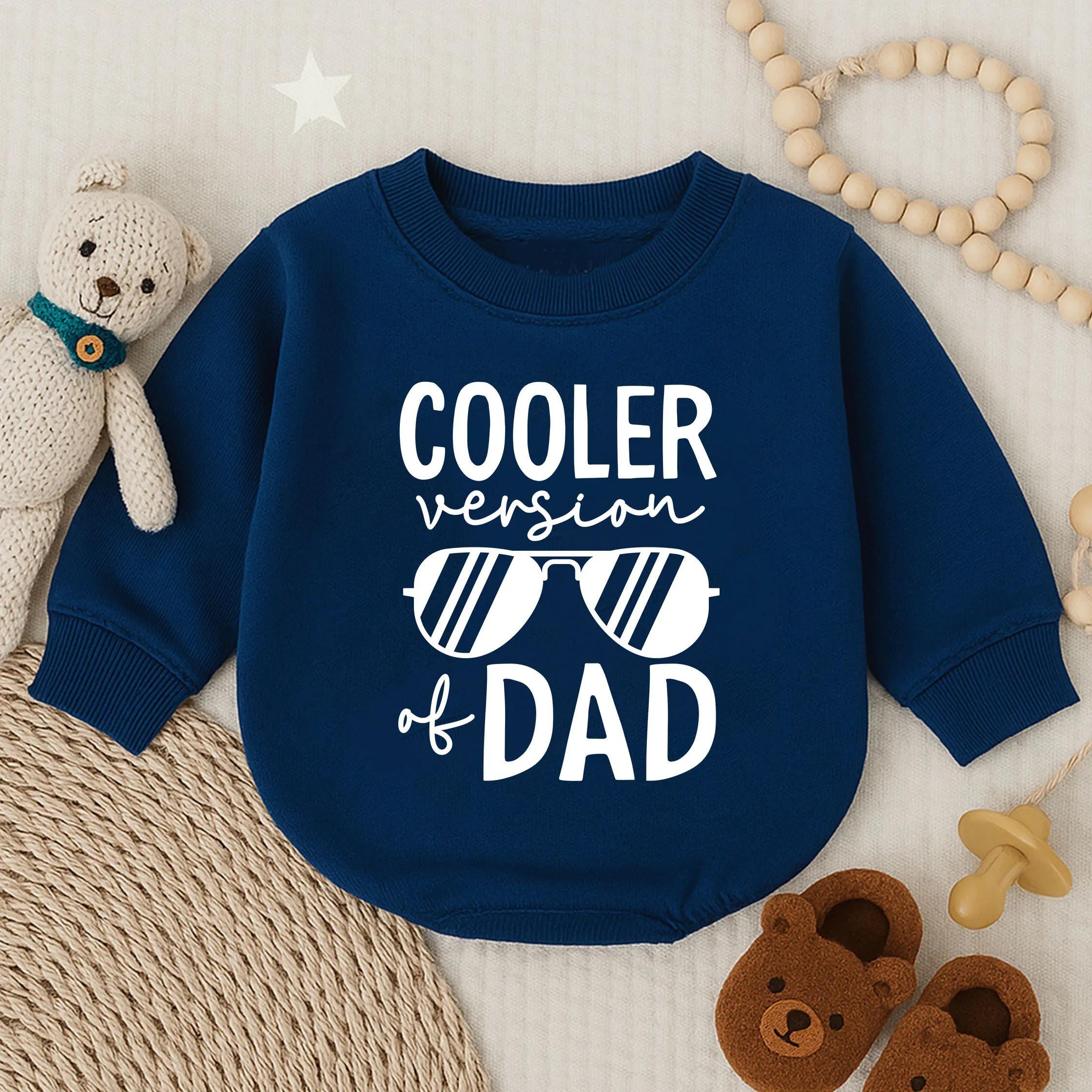 Cooler Version of Dad Baby Romper Cute First Father’s Day Gift Funny Infant Bodysuit Sunglasses Design for Boys Comfortable Outfit