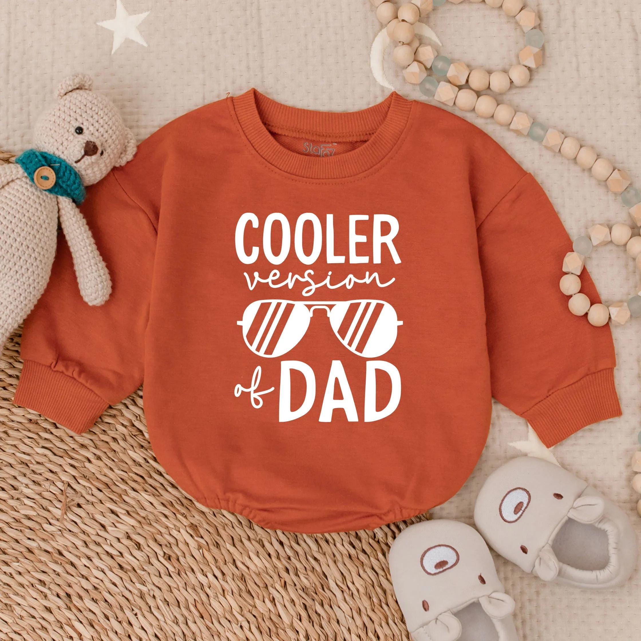 Cooler Version of Dad Baby Romper Cute First Father’s Day Gift Funny Infant Bodysuit Sunglasses Design for Boys Comfortable Outfit
