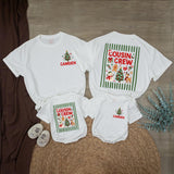 Cousin Crew Christmas Sweatshirt and Baby Bodysuit with Holiday Graphics and Custom Name, Matching Family Christmas Outfits